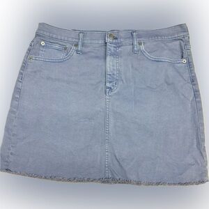 J Crew Mercantile Raw Edge Light Blue Denim Mini Skirt Womens Size 10 #L5469